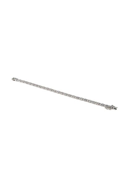 mySTILL Silver Bracelet 925 - with Zirconia - Fixed - 190 mm x 5 mm - Colorle...