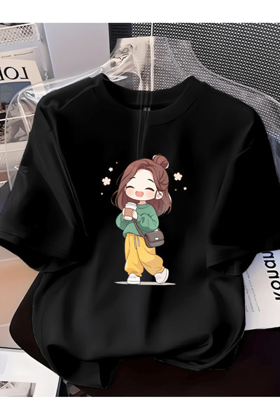 gencerco Χαριτωμένος χαρακτήρας που κρατάει ένα φλιτζάνι καφέ στο χέρι του, τ...