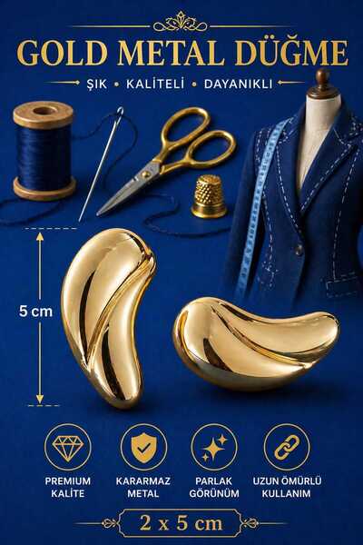 beyna aksesuar ÖZEL TASARIM5 CM GOLD KAPLAMALI 1 PAKET 2 ADET