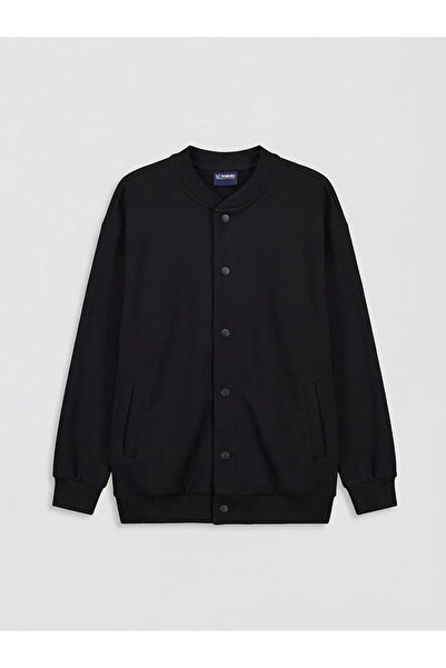 LC Waikiki Black College Collar Snap Closure Boys' Jacket