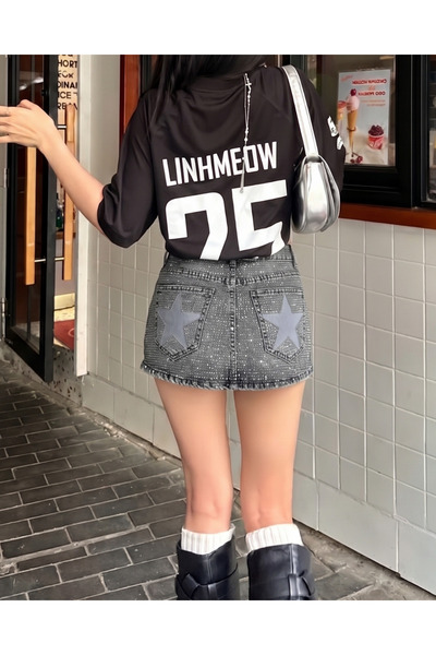 Toum Σορτς φούστα Star Luxy με διαμαντένιες πέτρες