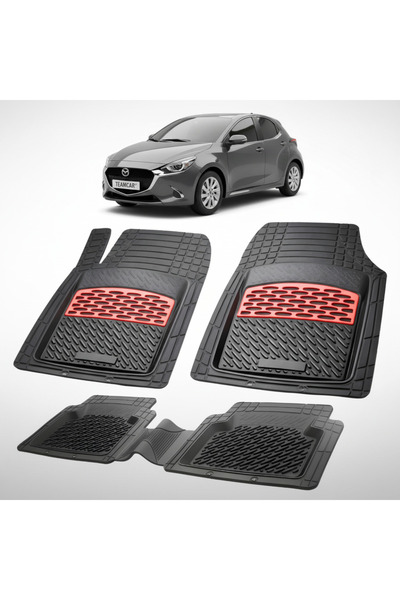 TEAMCAR Πατάκια δαπέδου συμβατά με Mazda 2 IV 2022-σήμερα |   Κόκκινο