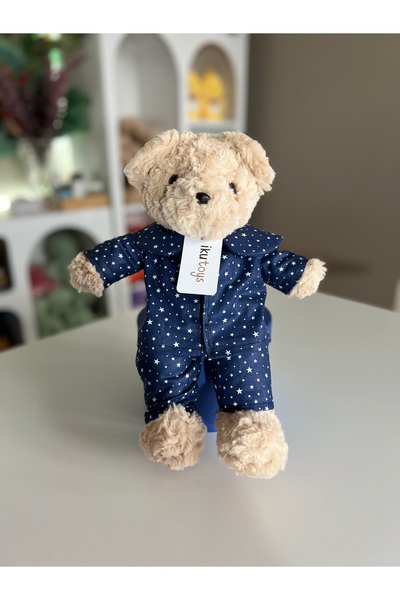 İku Toys Yıldızlı Pijamalı Teddy Ayıcık 30 cm Peluş Ayı