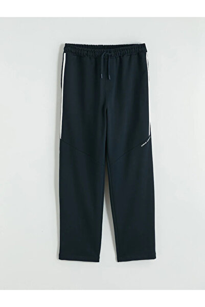 LC Waikiki Navy Blue Comfortable Fit Printed Men's Tracksuit Bottoms