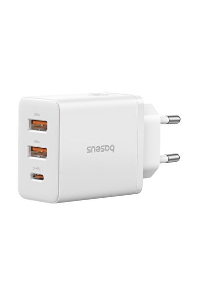 Baseus Încărcător GaN, 2x USB, Type-C, Încărcare rapidă, 30W, Baseus, Alb