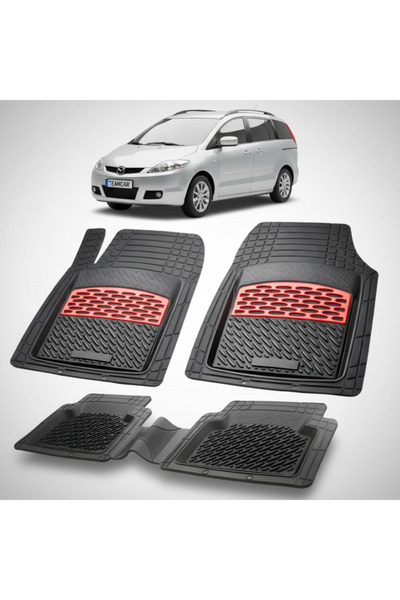 TEAMCAR Πατάκια δαπέδου συμβατά με Mazda 5 2005-2010 |   Κόκκινο