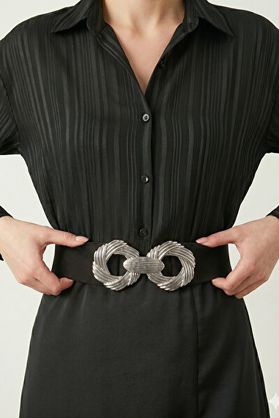 LAREON Γυναικεία ζώνη φορέματος με μεταλλική πόρπη με κομψό κόμπο, ελαστική, ...