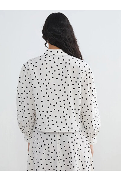 LC Waikiki Λευκό γυναικείο πουκάμισο ποπλίνα με πουά