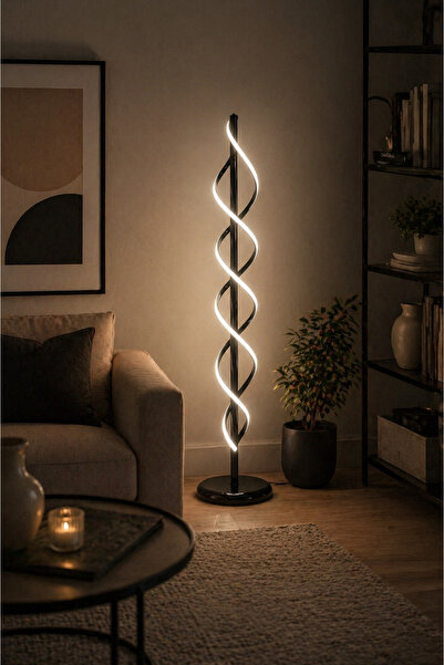 CEZVE HOME Sarmal Ledli Modern Tasarım Salon - Yatak Odası Led Lambader 140 cm