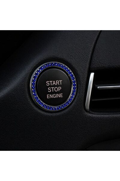 LIGHTNIX حلقة زر التشغيل والإيقاف مرصعة بالكريستال
