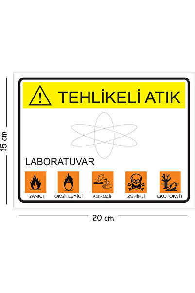 Mayeka Metal Hazardous Waste Laboratory 15X20 cm Warning Work Safety Sign