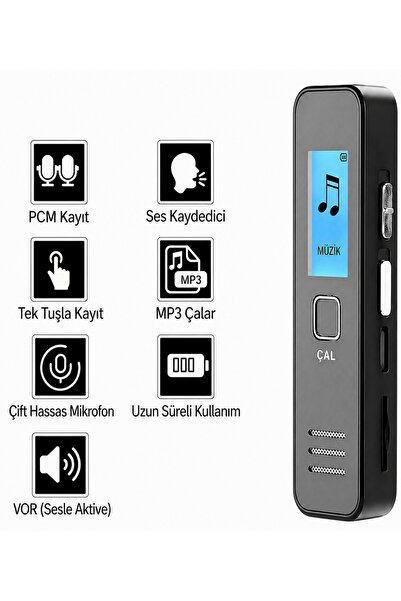 Nivego Mini Ses Kayıt Cihazı Diktafon | Ders, Toplantı, Röportaj Kayıt | Tek ...
