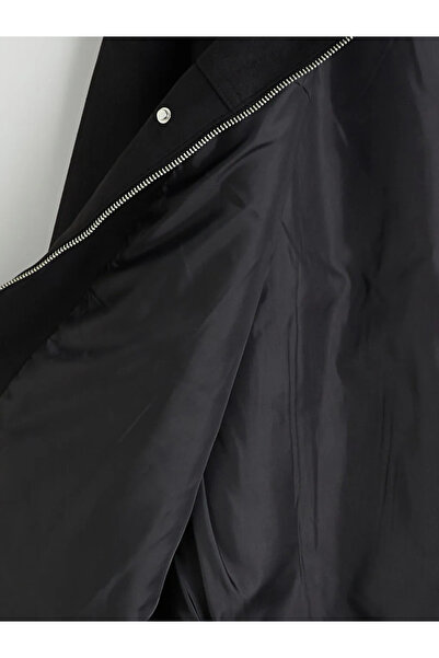LC Waikiki Black Comfortable Fit Jacket Collar Suede Men's Coat