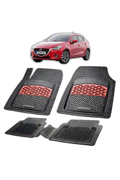 TEAMCAR Πατάκια δαπέδου συμβατά με Mazda 2 III 2014-2022 |   Κόκκινο