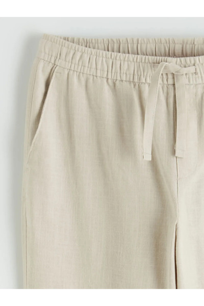 LC Waikiki Beige Regular Fit Linen Look Men's Trousers