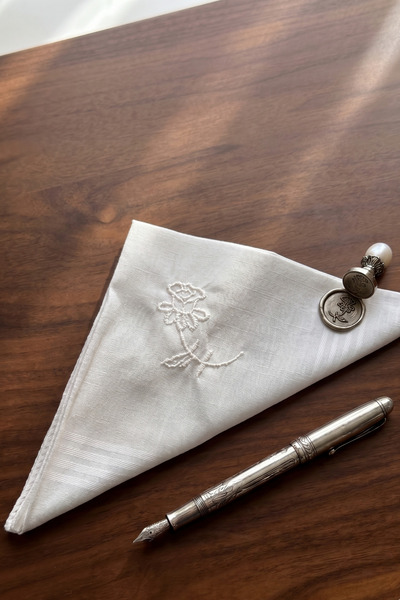 OTEXSA Σετ Μαντήλια από Φυσικό Βαμβάκι με Κέντημα – Κομψά Μαντήλια Τσέπης με ...