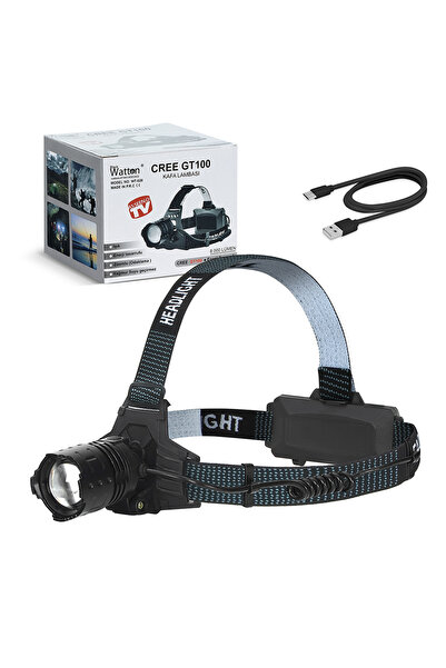 Watton GT100 LED Şarjlı Kafa Lambası Güçlü Aydınlatma Yüksek Performanslı Pro...