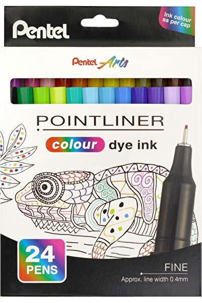 Pentel Pointliner 0.4mm 24'lü Fineliner Kalem Seti / S40-24