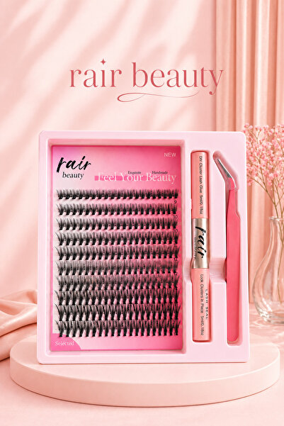 RAİR BEAUTY Takma Kirpik Seti 200'lü Yapıştırıcı+Sabitleyici+Takma Kirpik Cım...