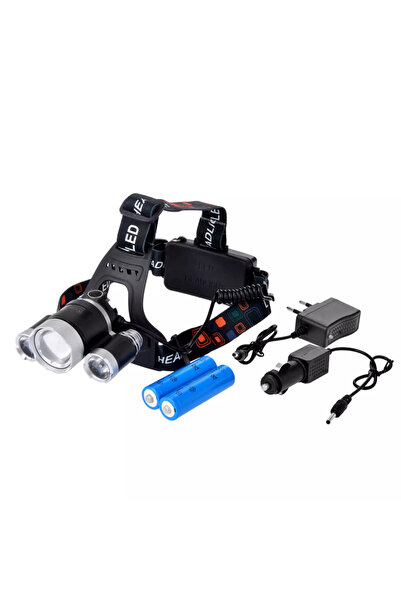 Watton Şarjlı 3 Başlıklı Kafa Lambası Güçlü LED Işık Yüksek WT-256