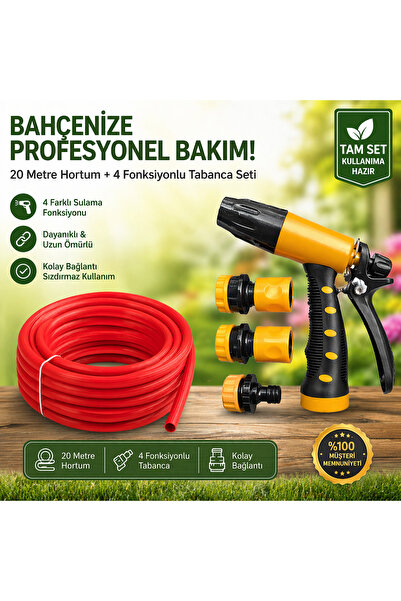 Toptancı Amca 25 metre bahçe hortumu silikonlu özel yapılı + sulama tabancası...