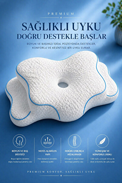 EpiRelax Ortopedik Servikal Boyun Yastığı Boyun ve Omurga Destekli