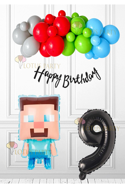LOTUS PARTY Minecraft set za žurku - Minecraft balon od folije - Balon sa bro...