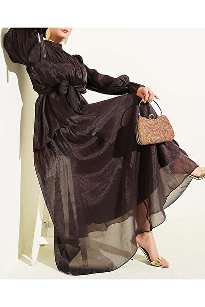 Lavanta Tekstil Βραδινό Φόρεμα με Ελαστική Φούστα στον Αστράγαλο και Σετ Δύο ...