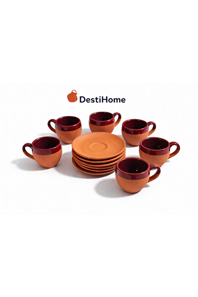 DestiHome Earthenware Glazed Handmade Cup Set of 6