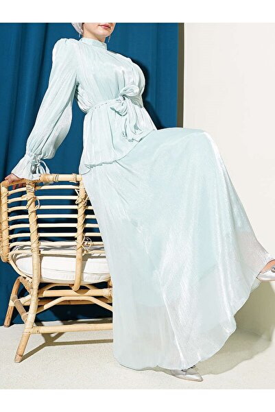 Lavanta Tekstil Βραδινό Φόρεμα με Ελαστική Φούστα στον Αστράγαλο και Σετ Δύο ...