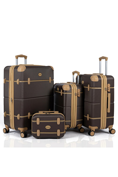 ABAYS Classic Luxury Designer Luggage - 4 Piece Set with Integrated Protectio...
