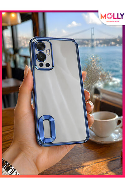 Molly İNFİNİX HOT 12 İçin Kenarları Sierra Blue Lens Koruyuculu Lou Lazer Şef...