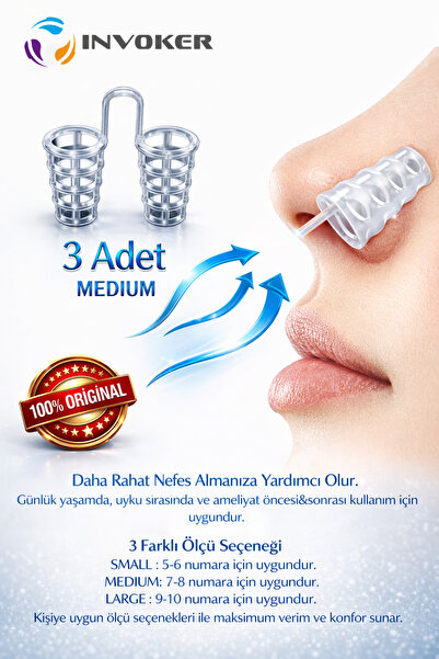 INVOKER Horlama Önleyici Nazal Dilatör Burun Içi Silikon Apne Aparatı Nostril...