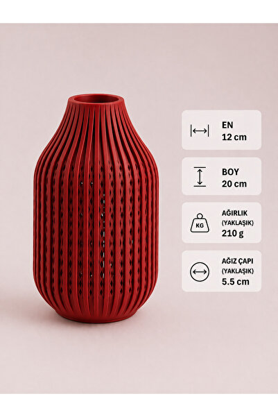Baykuş Pazar Porto Decorative Vase – Modern Design Vase, Stylish Textured Vas...