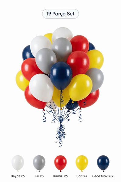 BALOMİS Romantic Anniversary Balloon Set White Gray 19 Pcs Lover Celebration ...