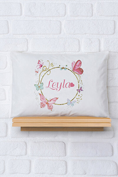 Pia Baby İsimli Kız Bebek Yastık Kılıfı 35*45 cm %100 Pamuk İsme Özel