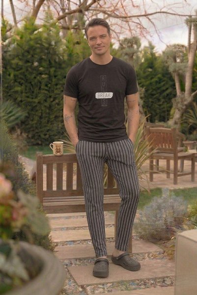 nisaNCa Summer Short Sleeve 100% Cotton Men's Pajama Set - Father's Day Special Series