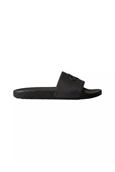 Calvin Klein Women's Comfortable Sole Logo Textured Black Slippers