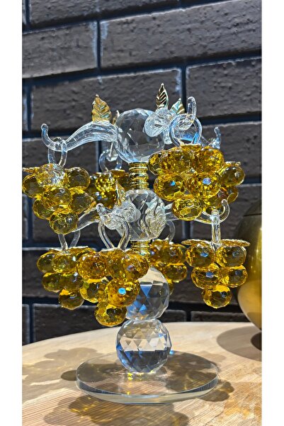 Ozk atelier Dekoratif Kristal Cam Sekizli Salkım Üzüm Sarı