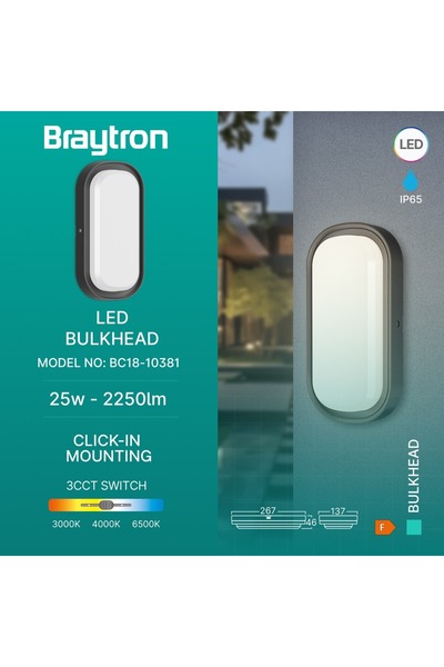Braytron Dış Cephede 2250 Lümen Güç: Su Geçirmez - 3000K-4000K-6500K - Modern...