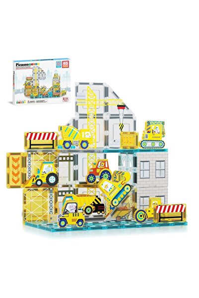 PICASSO & CO Set magnetic de construit, Vehicule, Picasso, 45 piese, Pentru c...