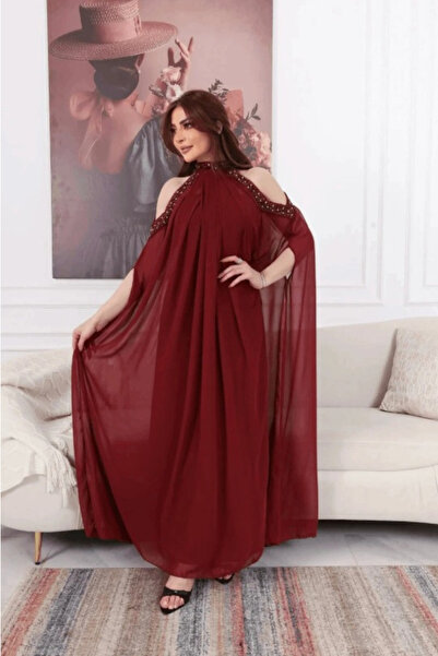 Nice Model فستان سهره حوامل شيفون بكتف مكشوف