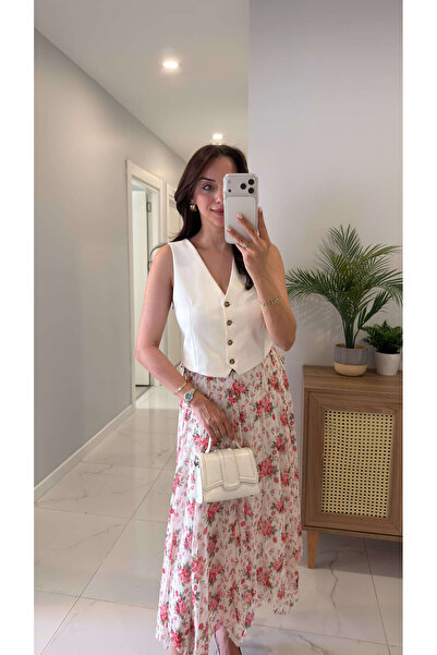 BİRCANÇİL Γιλέκο Donters με επένδυση από λινό εκρού