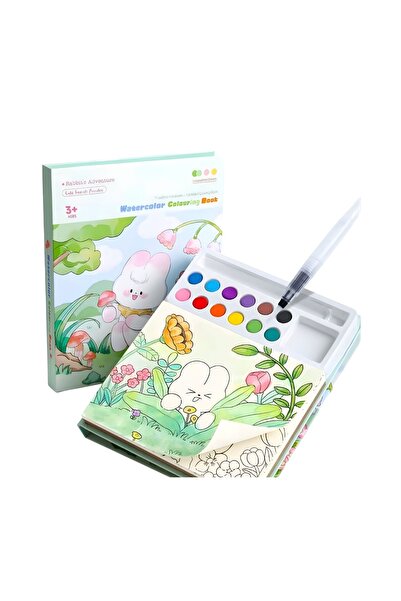 Avaleea Set Carte de Colorat cu Acuarela, Model Iepure, 20 Foi de Carton 200 ...