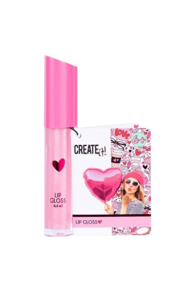 Create It Luciu de buze in forma de inima, Aroma bezea, Pentru copii, Roz