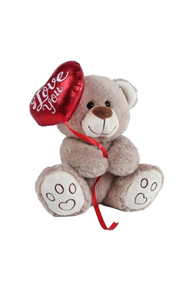 Avaleea Ursulet plus cu balon inima, Take Me Home, Pentru copii, 20 cm, Maro