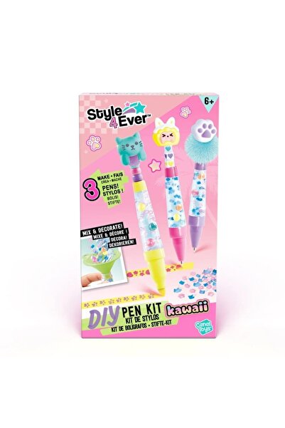 Noriel Set de creat 3 pixuri, Style 4 Ever, Kawaii, Pentru copii, Roz