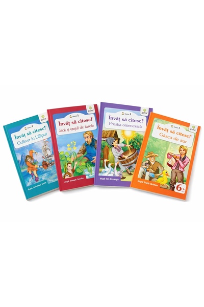 Tiki-Tan Set 4 carti ,,invat sa citesc!" - Nivelul 1: Gulliver in Lilliput, J...