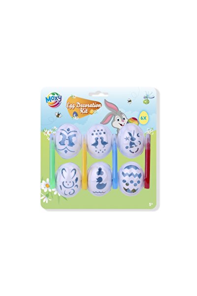 Moxy Set de 6 șabloane și 4 carioci pentru decorat ouă