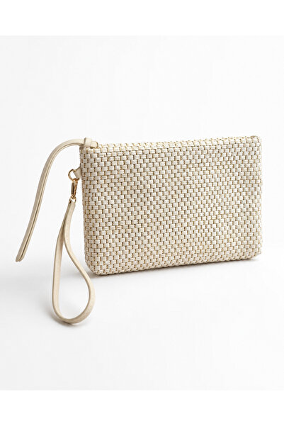 Madamra White Women's Clutch Bag – Modern Textured Design, Stylish & Everyday...